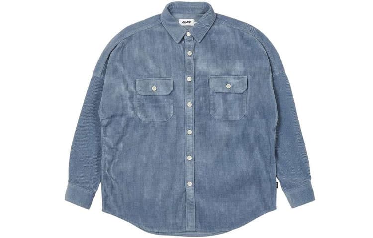 Куртка PALACE Washed Drop Shoulder Cord Shirt Dusty Blue FW21 - изображение 2