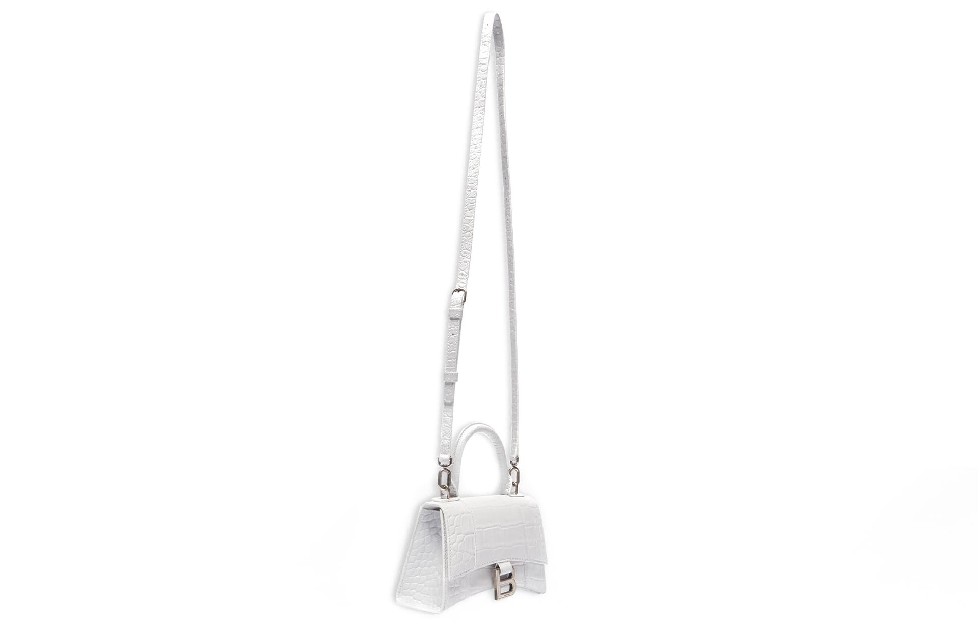 Сумка Balenciaga Hourglass Small White Croc Leather Bag - изображение 3