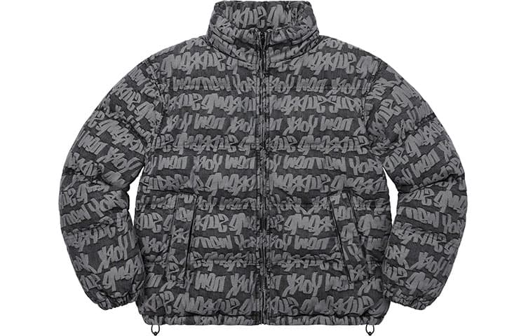 Зимняя куртка пуховик Supreme Fat Tip Jacquard Denim Puffer Jacket - изображение 2