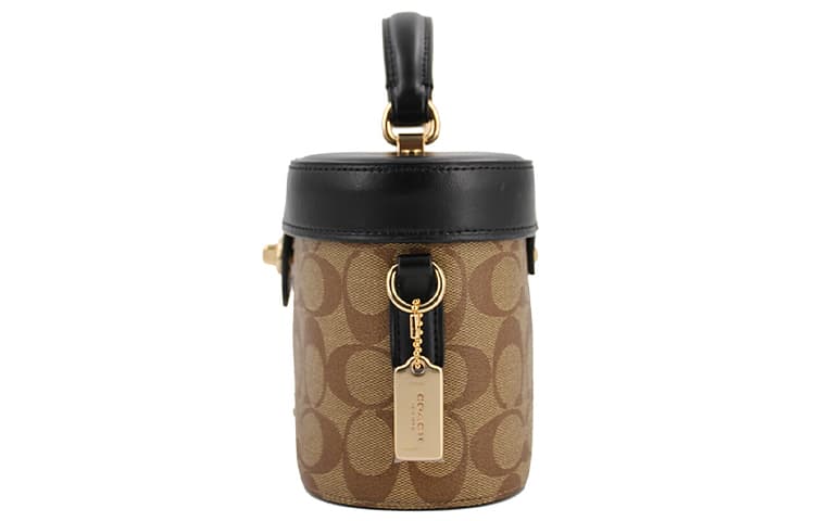 Сумка COACH Kay 20 Box Bag Small Black Brown Logo - изображение 3
