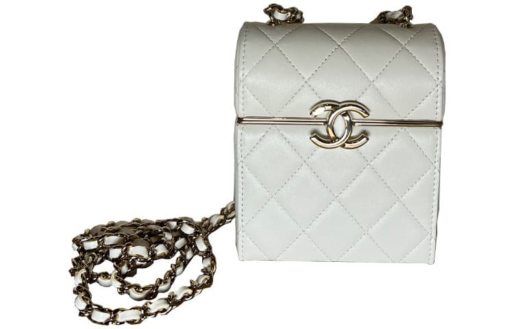 Сумка через плечо Chanel Chain Flap Small Crossbody Bag White - изображение 1