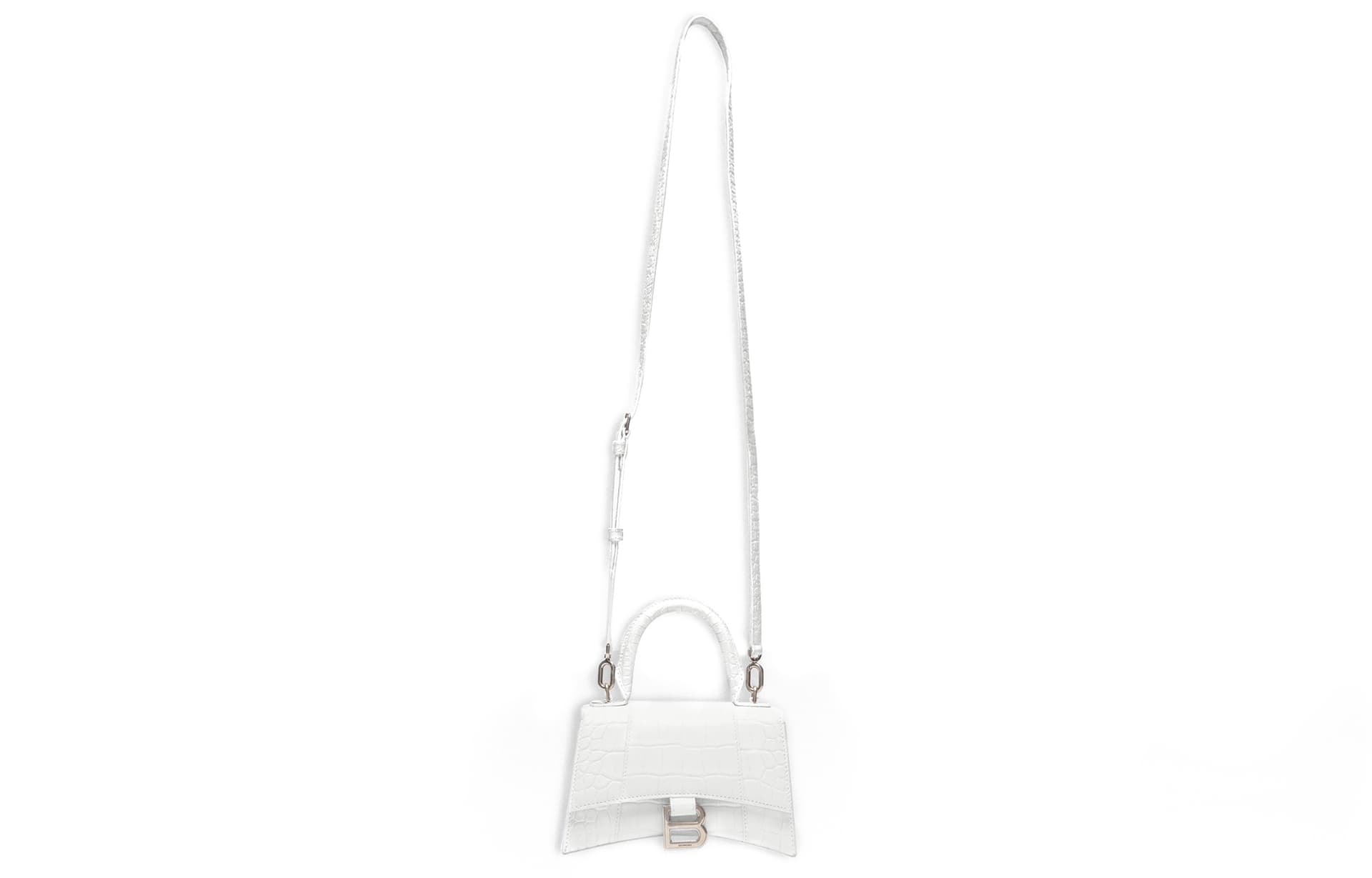 Сумка Balenciaga Hourglass Small White Croc Leather Bag - изображение 2