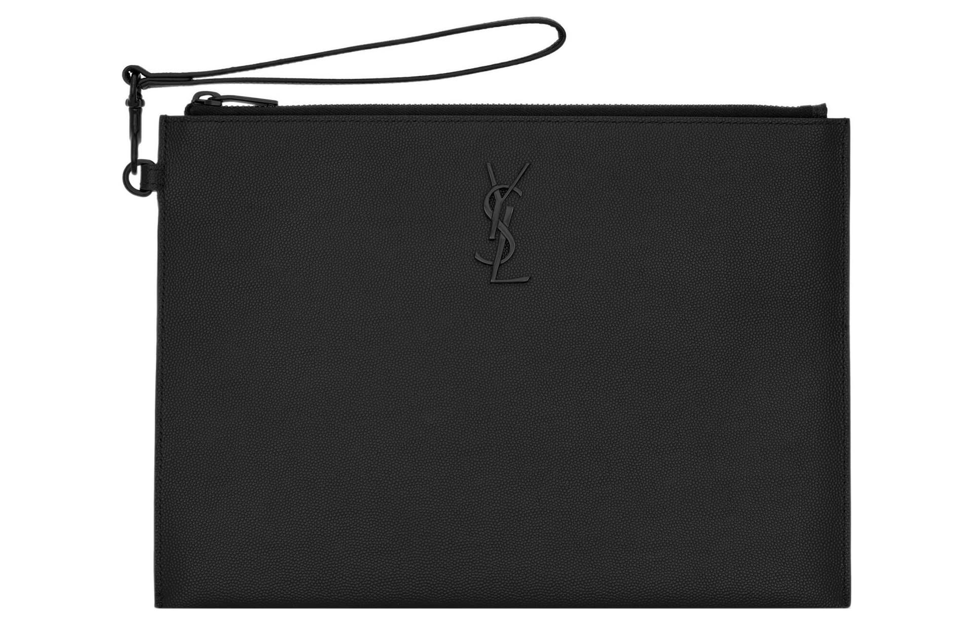 Сумка Saint Laurent Zip Grain Leather Clutch Black - изображение 1