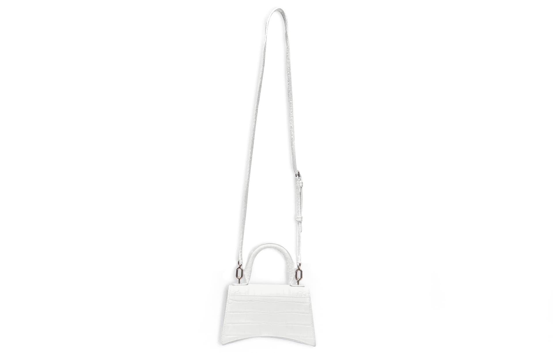 Сумка Balenciaga Hourglass Small White Croc Leather Bag - изображение 5