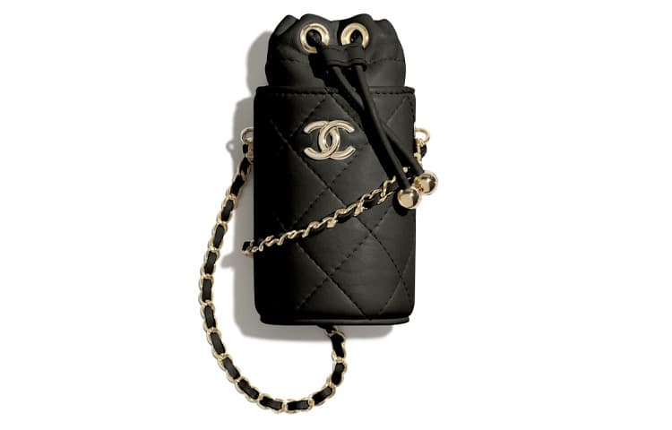 Сумка через плечо CHANEL Mini Bucket Bag Black Lambskin Gold Chain - изображение 1