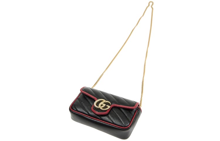 Сумка через плечо Gucci Marmont Mini Black/Red - изображение 4