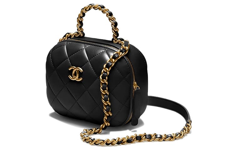 Сумка через плечо CHANEL Classic Flap Bag Small Black Lambskin Gold Chain - изображение 2