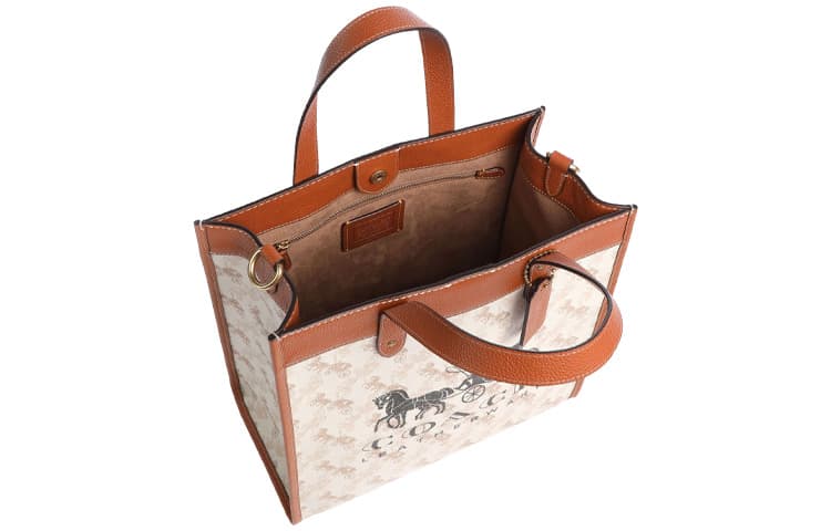 Сумка COACH Field 30 Tote Bag Brown White - изображение 3