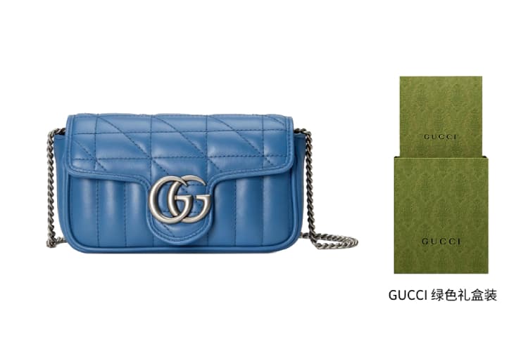 Сумка через плечо Gucci GG Marmont Mini Blue - изображение 8