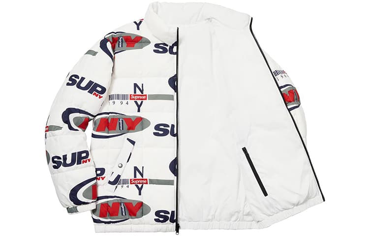 Зимняя куртка пуховик Supreme FW18 NY Reversible Puffy Jacket White - изображение 2