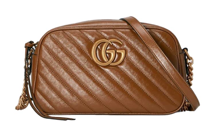 Мини-сумка Gucci GG Marmont Camera Bag Brown - изображение 1