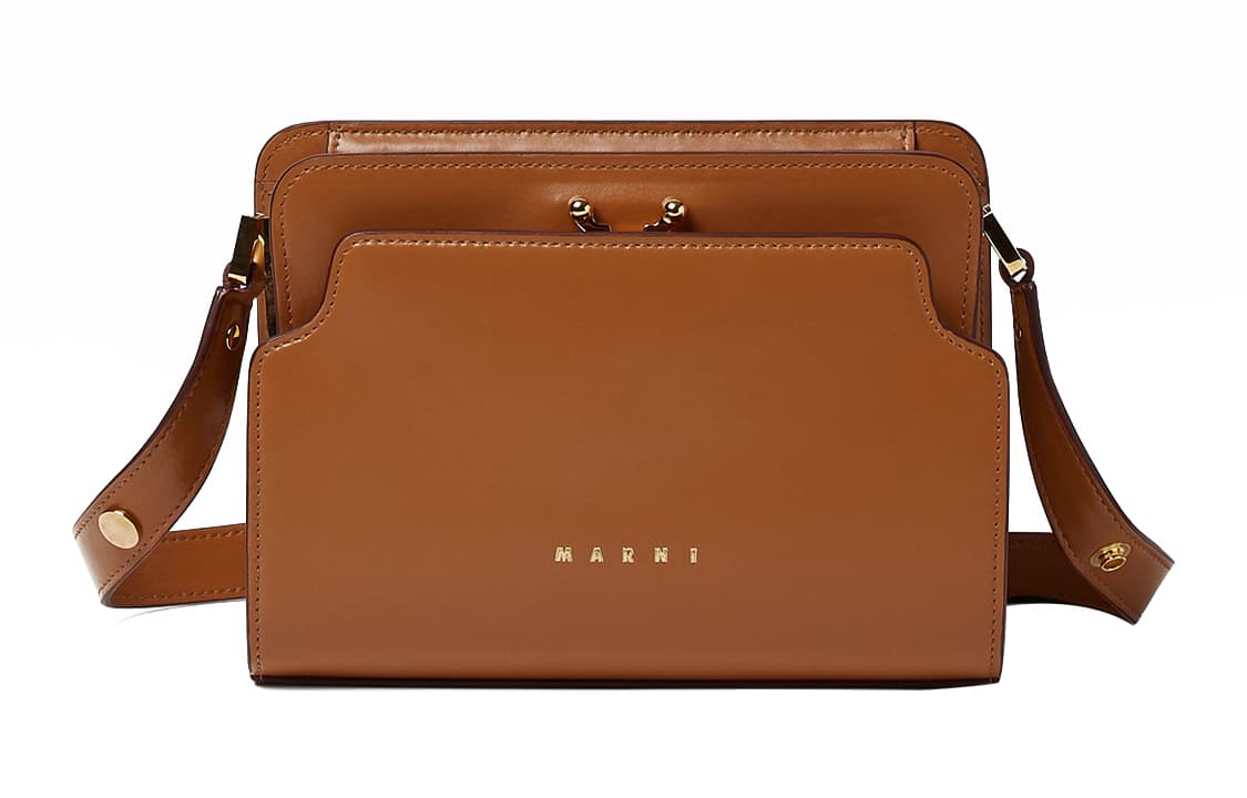 Сумка через плечо MARNI Trunk Reverse Nappa Brown - изображение 1
