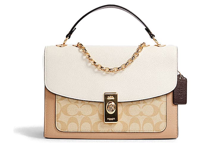 Сумка Coach Lane 26 Canvas Chain Bag Medium White Khaki - изображение 1