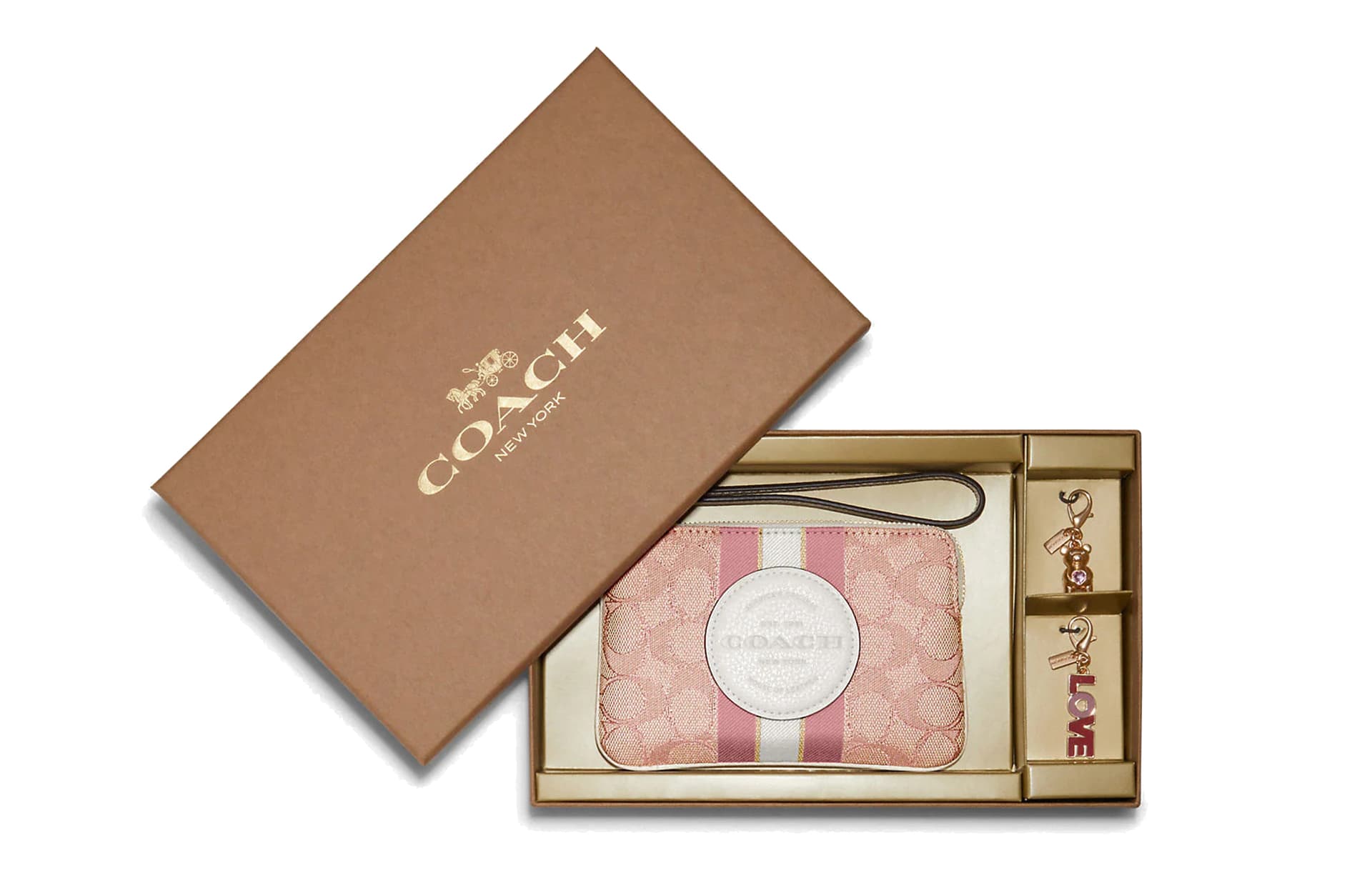 Сумка COACH Boxed Wristlet Small Pink - изображение 1