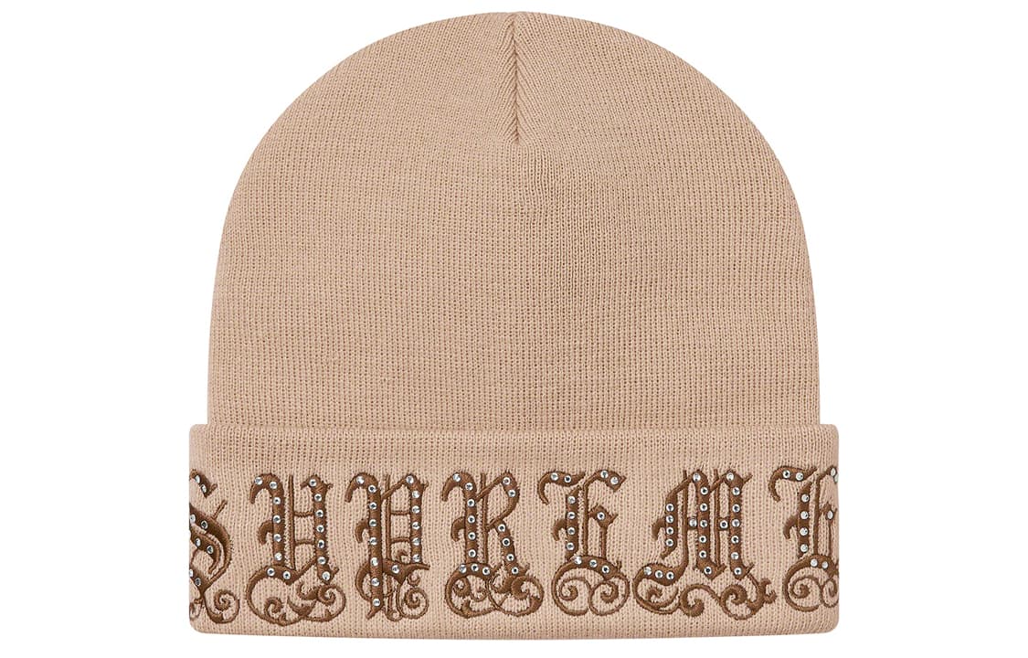 Шапка Supreme Week 8 Old English Rhinestone Beanie - изображение 4