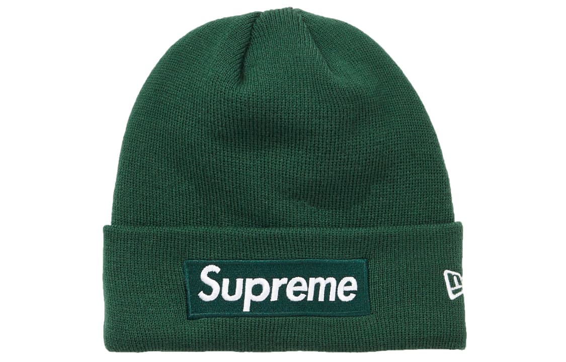 Шапка Supreme FW18 x New Era Box Logo Beanie Dark Green - изображение 1