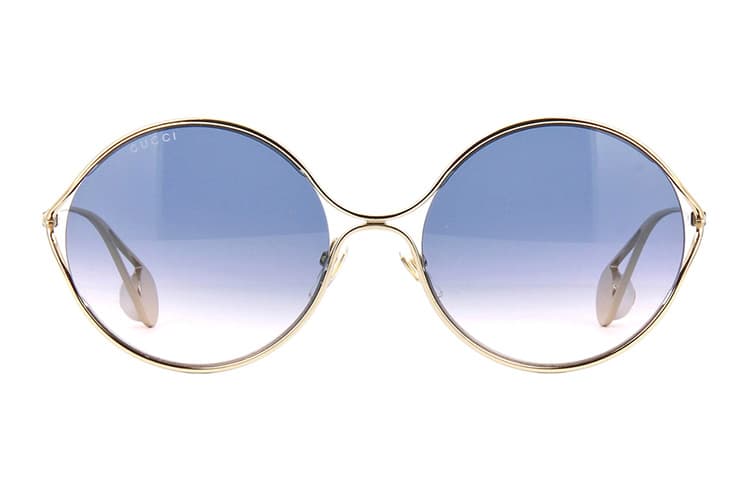 Солнцезащитные очки Gucci Vintage Round Metal Pearl Sunglasses Gradient Blue - изображение 3