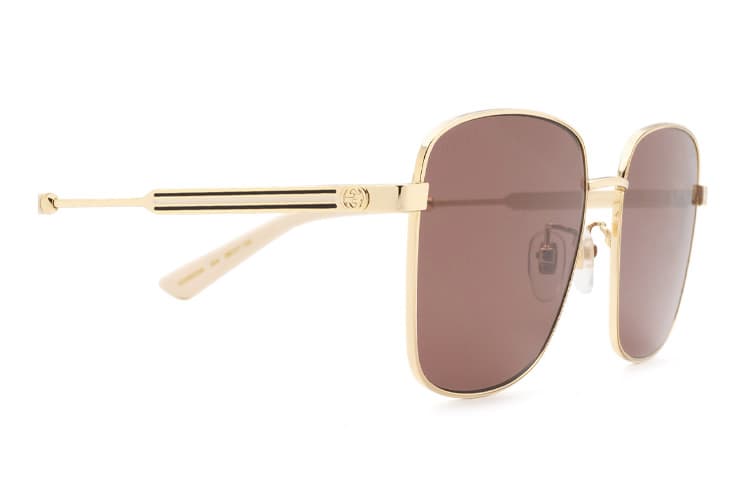 Солнцезащитные очки Gucci Rectangular Metal Sunglasses - изображение 5