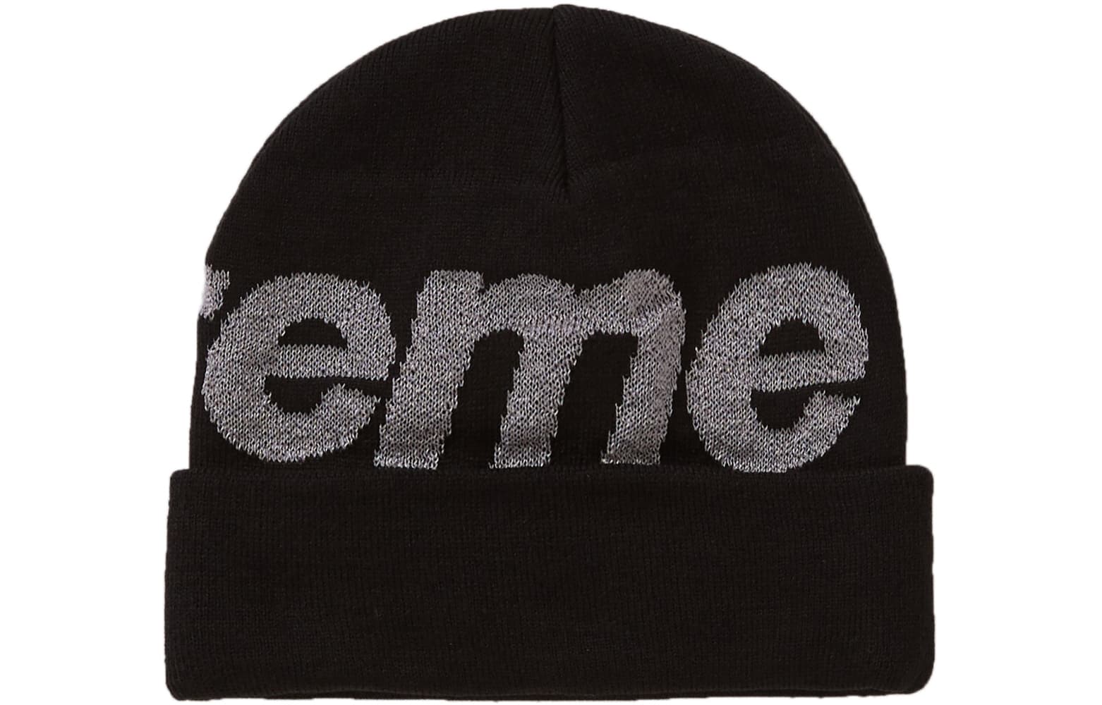 Шапка Supreme FW18 Big Logo Beanie Black - изображение 2