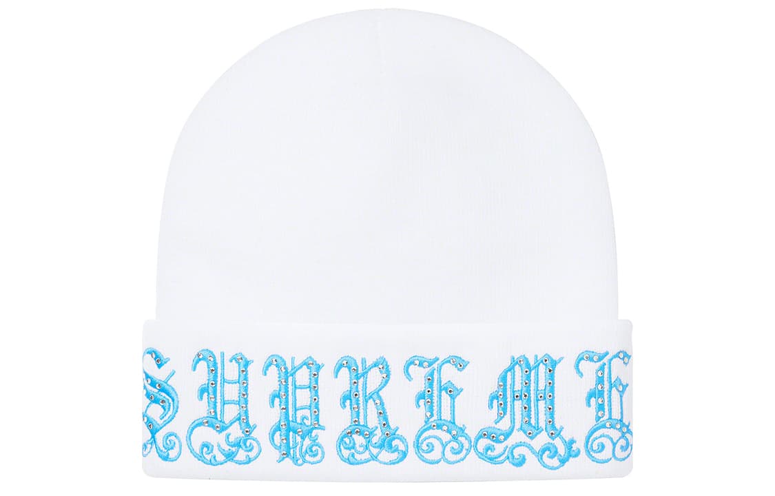 Шапка Supreme Week 8 Old English Rhinestone Beanie - изображение 5