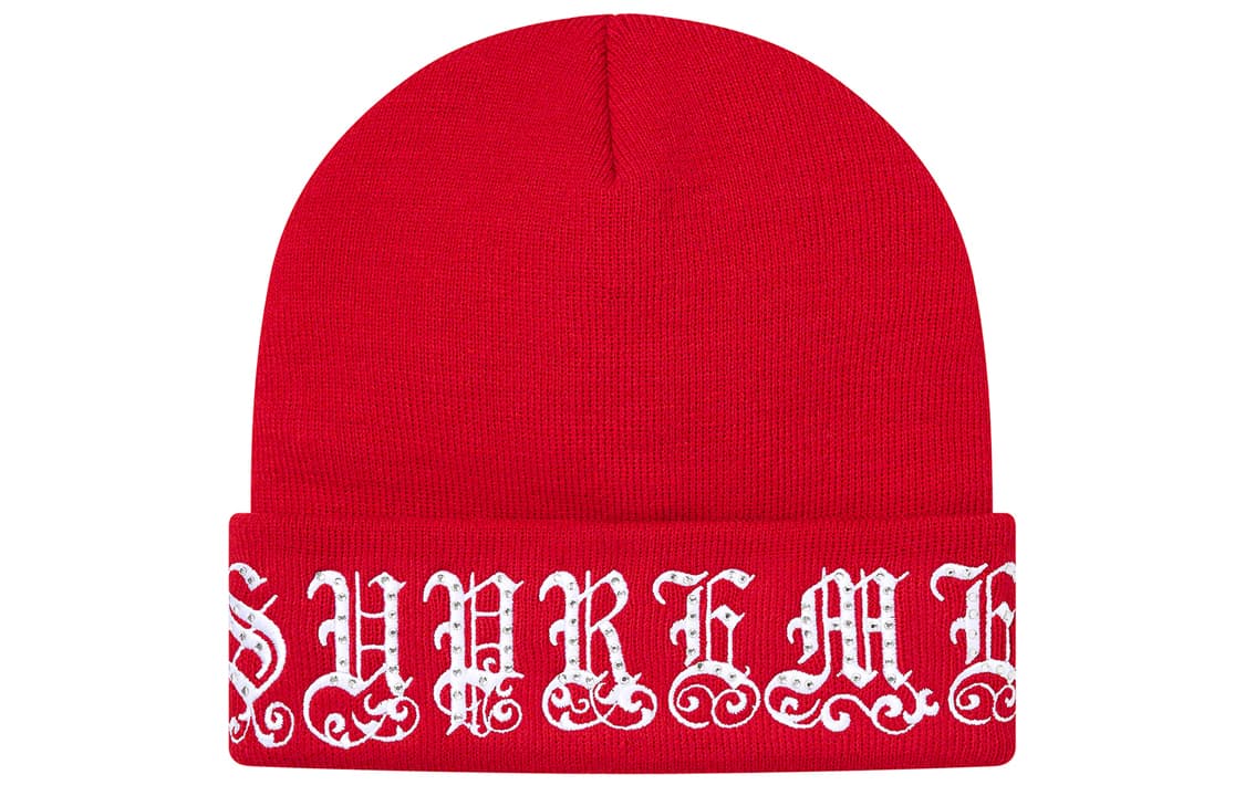 Шапка Supreme Week 8 Old English Rhinestone Beanie - изображение 3