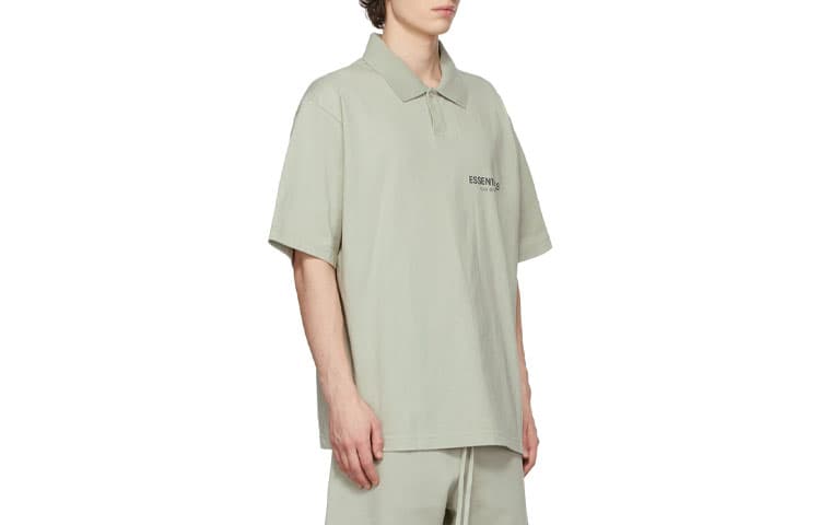 Поло Fear of God Essentials FW21 SSENSE Exclusive Jersey Polo GreenConcrete LogoPolo - изображение 3