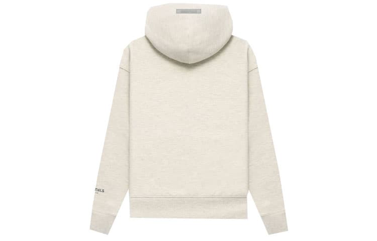 Fear of God Essentials FW21 Kids Pullover Hoodie Light Heather Oatmeal Logo - изображение 2