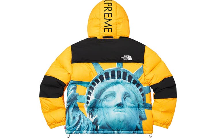 Зимняя куртка Supreme x The North Face Statue of Liberty Hoodie Yellow - изображение 3