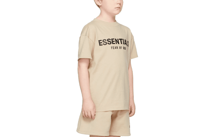 Футболка Fear of God Essentials FW21 Kids BeigeLinen Logo T-Shirt LogoT - изображение 3