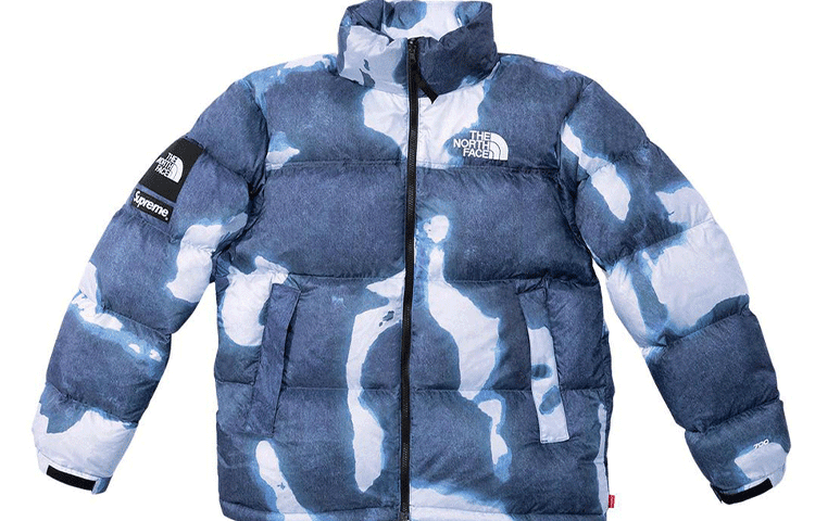 Куртка Supreme x The North Face Bleached Denim Nuptse Jacket - изображение 3