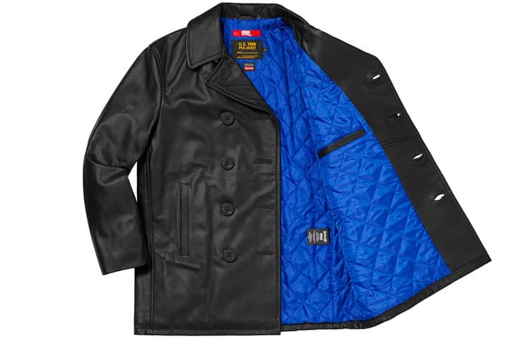 Кожаная куртки Supreme x JUNYA WATANABE COMME des GARÇONS MAN x Schott Leather Peacoat - изображение 3