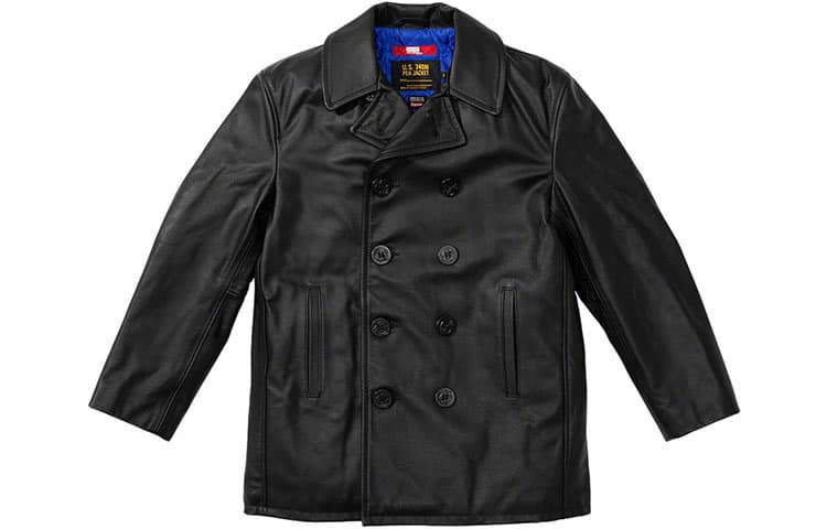 Кожаная куртки Supreme x JUNYA WATANABE COMME des GARÇONS MAN x Schott Leather Peacoat - изображение 2