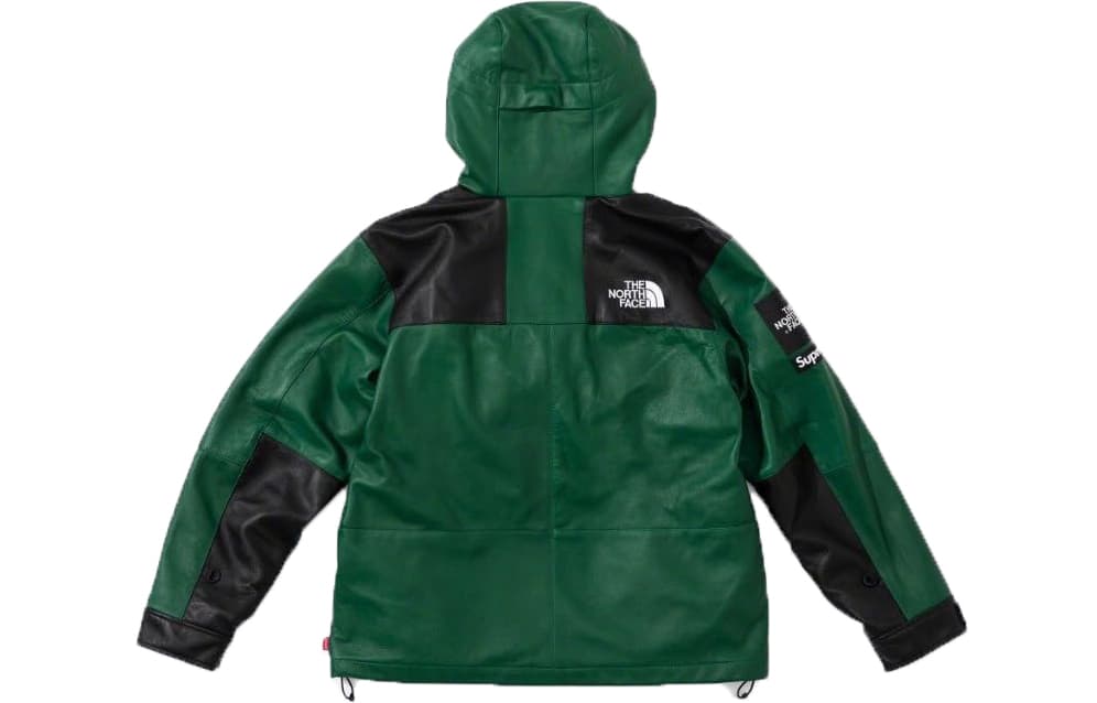Кожаная куртки Supreme x The North Face FW18 Green Jacket - изображение 2