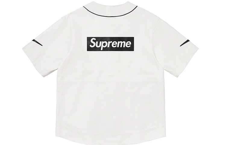 Бомбер Supreme x Nike Box Logo Leather Jacket White - изображение 2