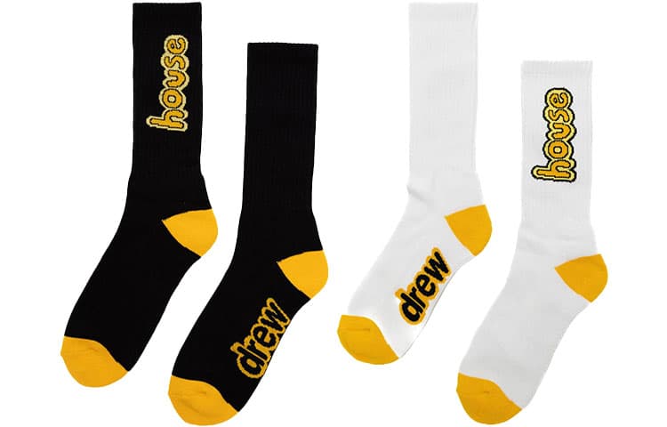 Носки Drew House logo 2 Pack Cartoon Font Socks WhiteBlack 2 - изображение 1