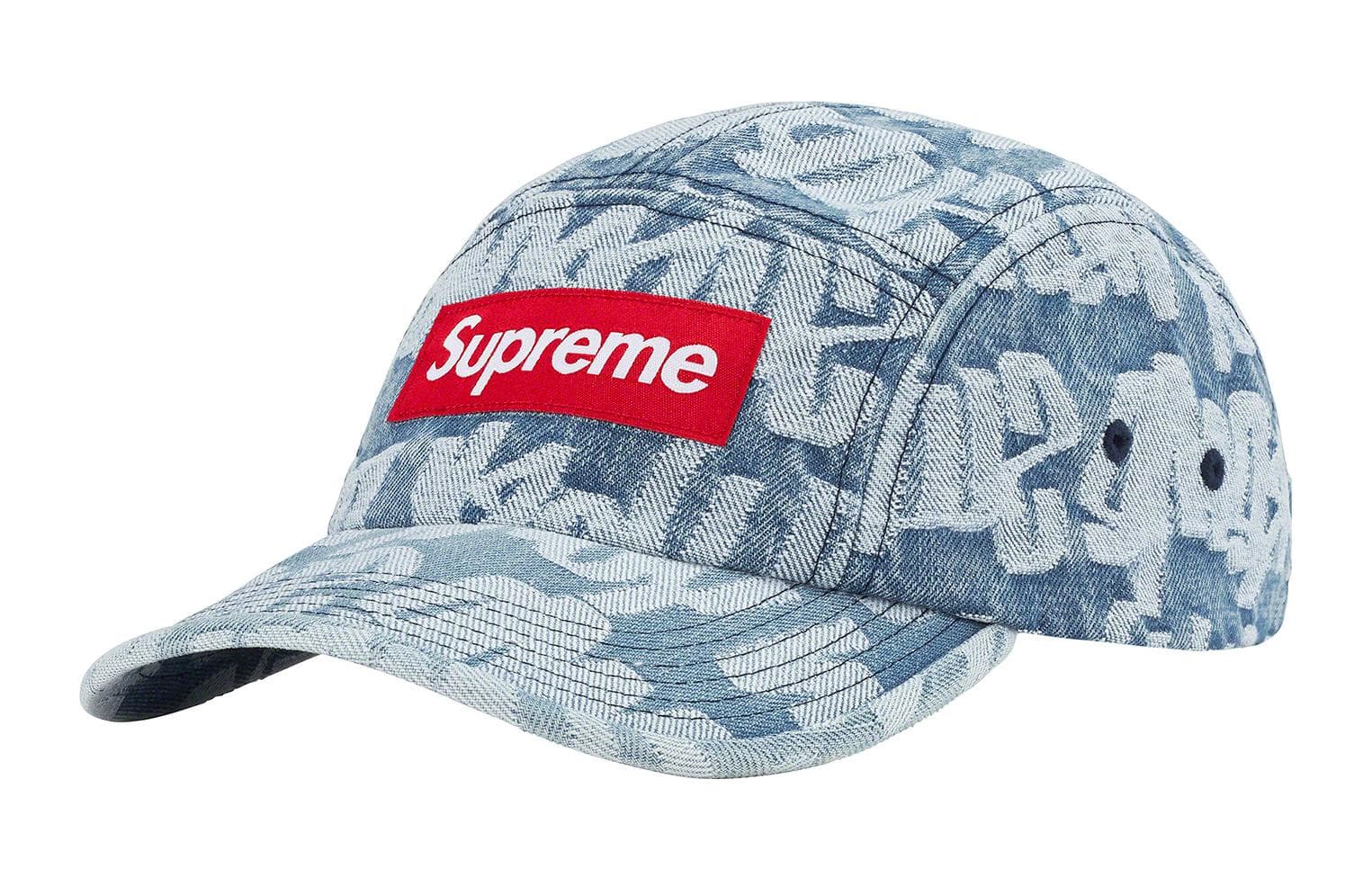 Кепка Supreme Week 13 Fat Tip Jacquard Denim Camp Cap - изображение 1