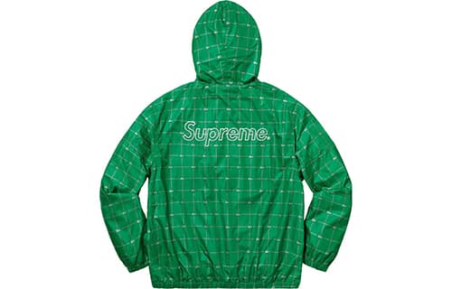 Демисезонная куртка Supreme SS18 Reflective Grid Nylon Anorak Green - изображение 2