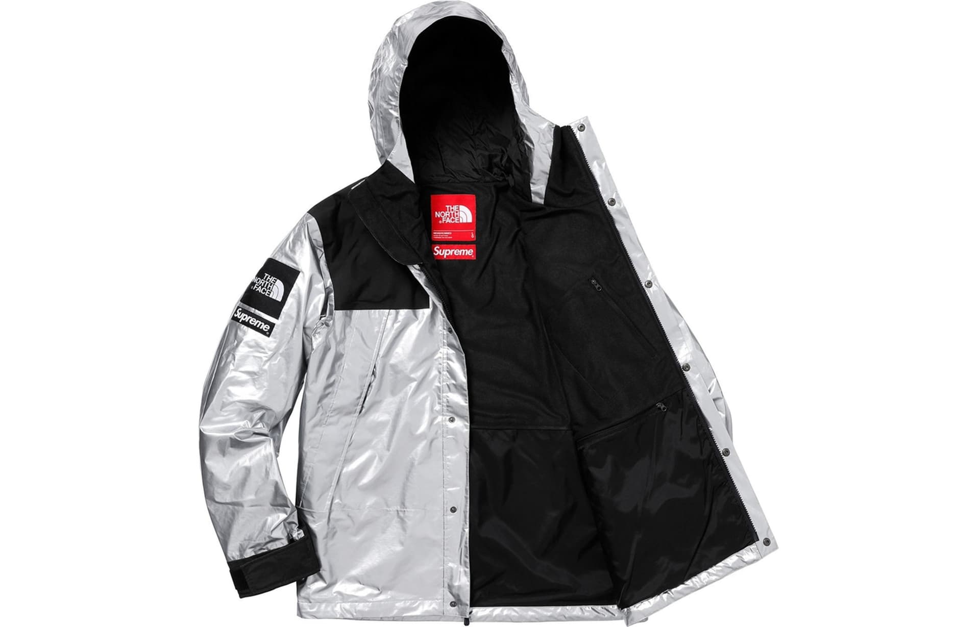 Демисезонная куртка Supreme x The North Face Metallic Jacket Silver - изображение 3