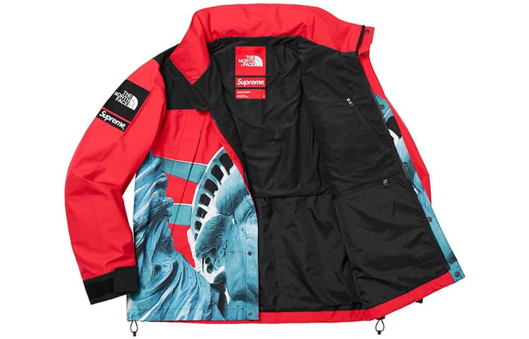 Демисезонная куртка Supreme x The North Face Statue of Liberty Jacket Red - изображение 3