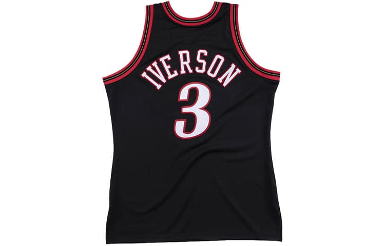 Баскетбольная майка Mitchell & Ness NBA Allen Iverson 3 Jersey 1997-98 Philadelphia 76ers Black - изображение 2