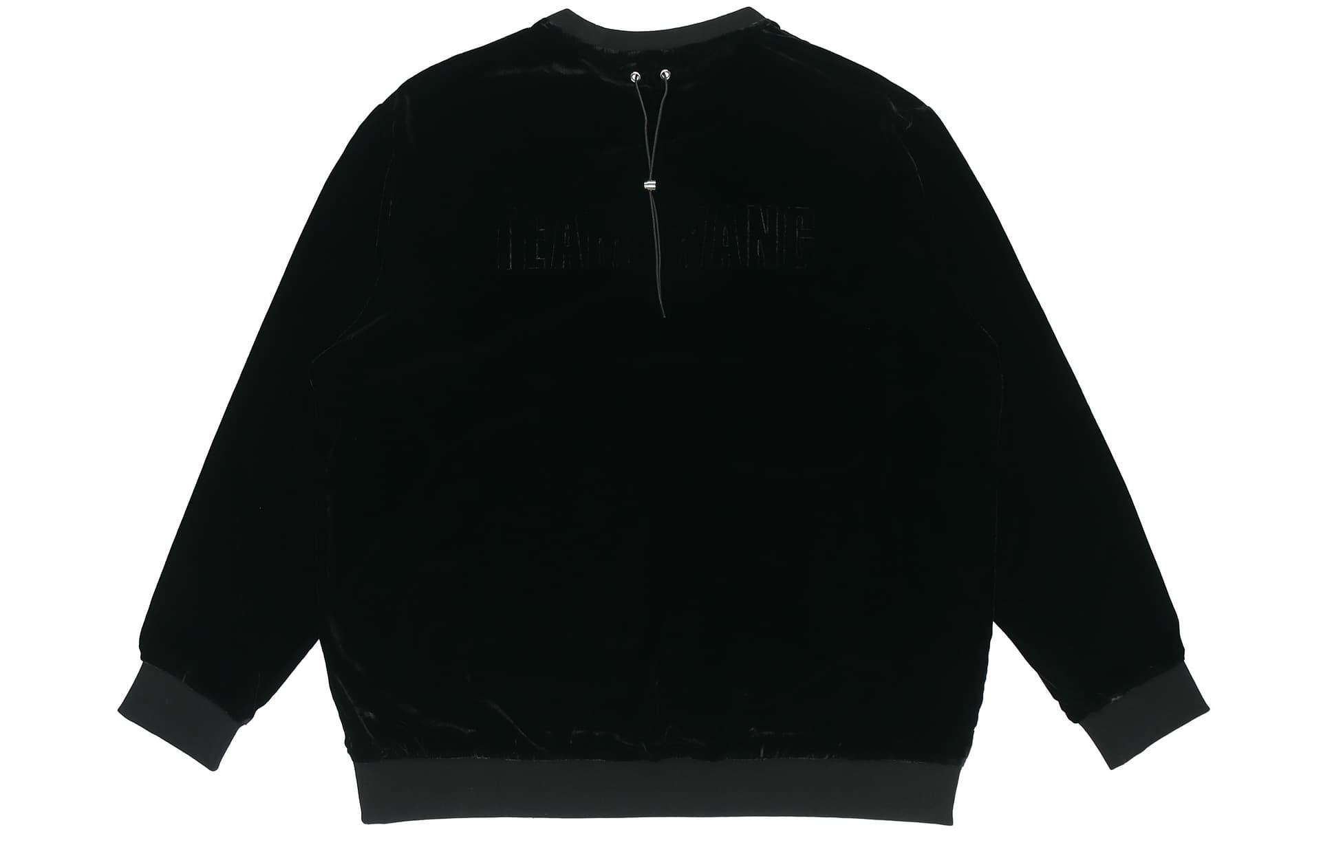Кофта TEAM WANG Logo Velvet Sweatshirt Black - изображение 2