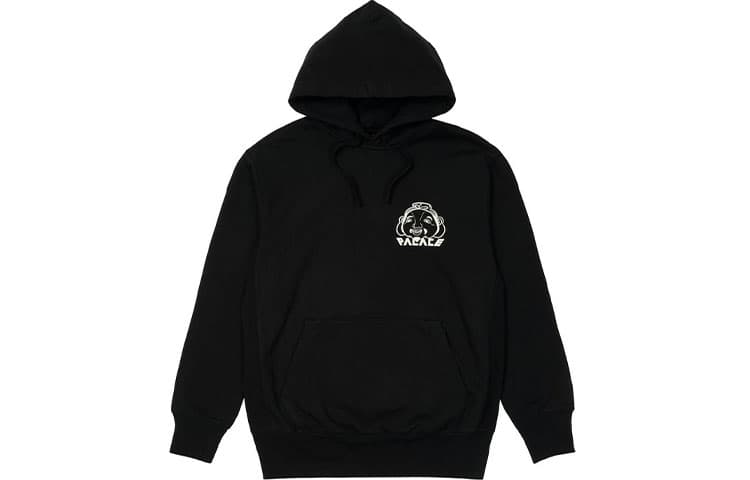 Худи PALACE x EVISU FW21 Tri-Godhead Hood Black - изображение 2
