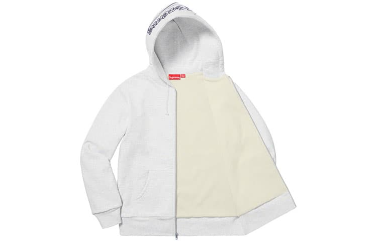 Кофта Supreme FW18 Thermal Zip Up Sweatshirt Ash Grey - изображение 3
