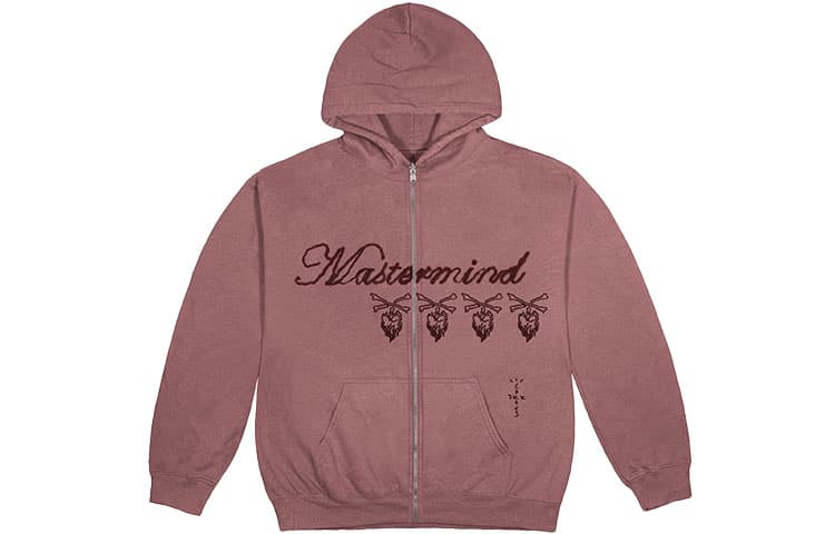 Худи Travis Scott x mastermind JAPAN Skull Zip Up Mauve - изображение 2