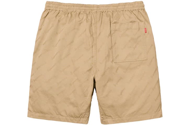 Шорты Supreme Jacquard Logos Twill Short Khaki - изображение 2
