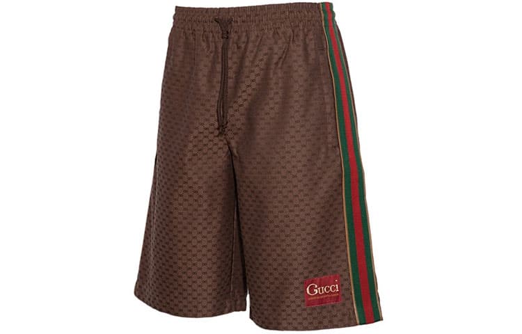 Шорты Gucci SS21 Silk Shorts Brown - изображение 3