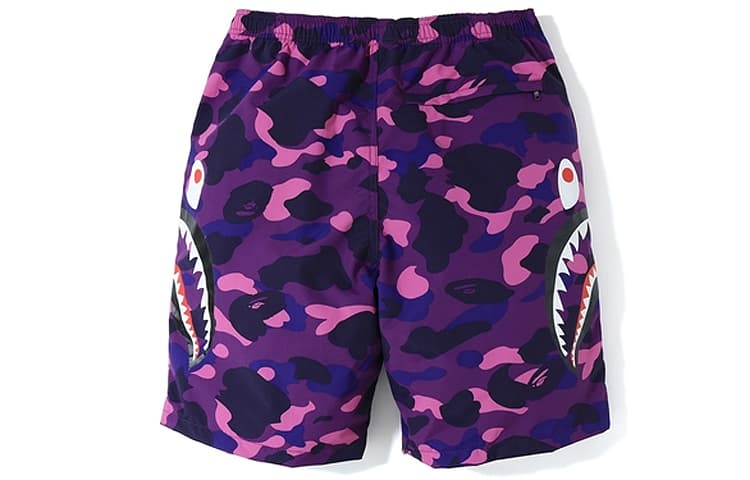 Шорты A BATHING APE Shark Series Color Camo Shorts Purple - изображение 2