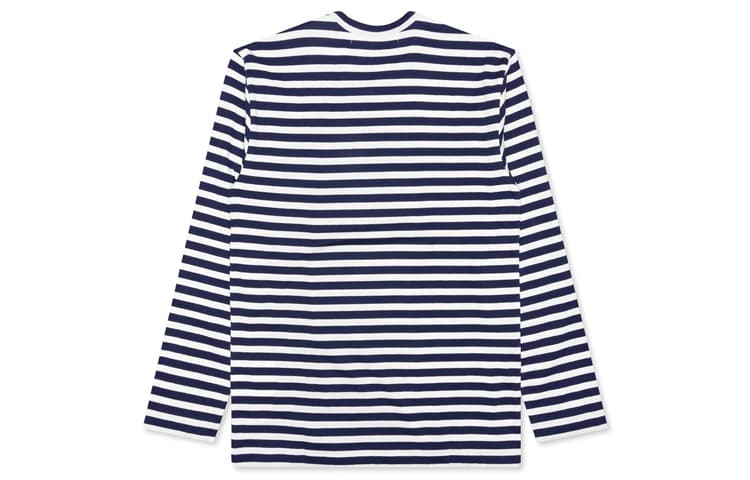 Кофта CDG Play Striped Long Sleeve Tee Navy White - изображение 2