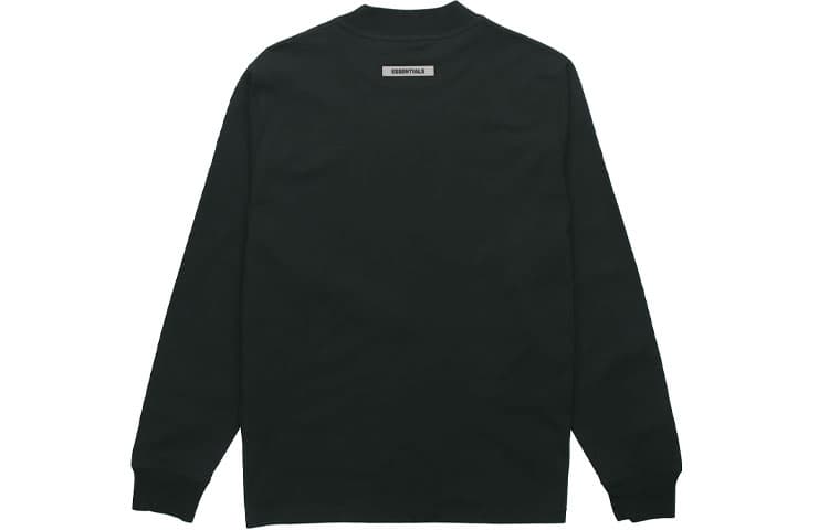 Кофта Fear of God Essentials FW20 Logo Long Sleeve T-Shirt Black - изображение 2