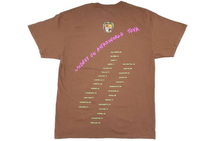 Футболка Travis Scott Cactus Jack x Sheck Wes Udboy On Astroworld Tour Tee Brown T - изображение 2